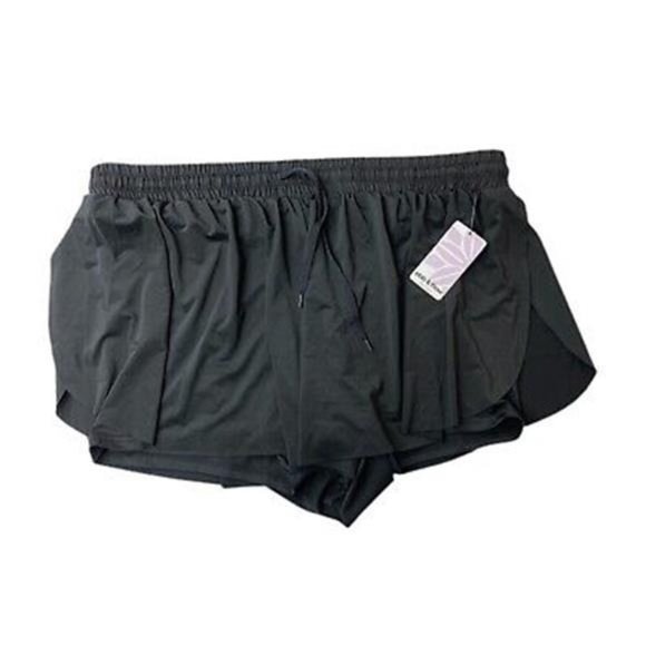 NWT Ebb & Flow Active Flowy Black Lined Stretchy Shorts - Picture 1 of 7